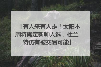 有人来有人走！太阳本周将确定新帅人选，杜兰特仍有被交易可能