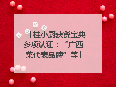 桂小厨获餐宝典多项认证：“广西菜代表品牌”等