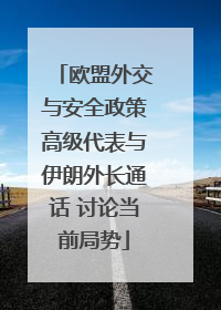 欧盟外交与安全政策高级代表与伊朗外长通话 讨论当前局势