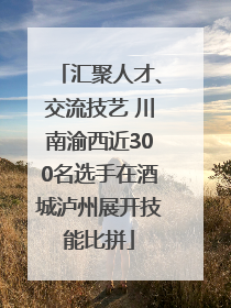 汇聚人才、交流技艺 川南渝西近300名选手在酒城泸州展开技能比拼