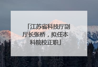 江苏省科技厅副厅长张桥，拟任本科院校正职