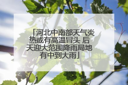 河北中南部天气炎热或有高温冒头 后天迎大范围降雨局地有中到大雨