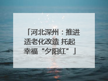 河北深州：推进适老化改造 托起幸福“夕阳红”