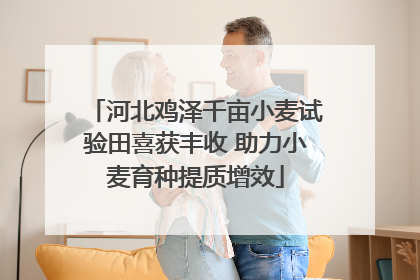 河北鸡泽千亩小麦试验田喜获丰收 助力小麦育种提质增效