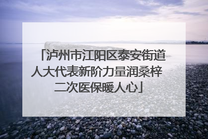 泸州市江阳区泰安街道人大代表新阶力量润桑梓 二次医保暖人心
