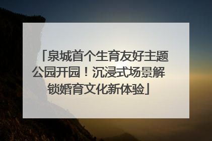 泉城首个生育友好主题公园开园！沉浸式场景解锁婚育文化新体验