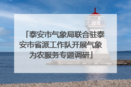 泰安市气象局联合驻泰安市省派工作队开展气象为农服务专题调研