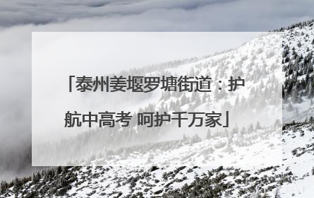 泰州姜堰罗塘街道：护航中高考 呵护千万家