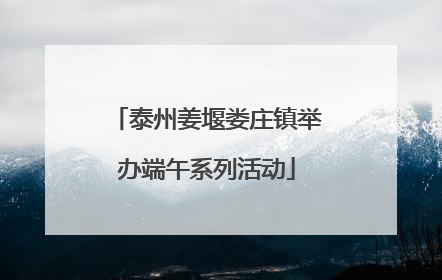泰州姜堰娄庄镇举办端午系列活动