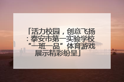 活力校园，创意飞扬：泰安市第一实验学校“一班一品”体育游戏展示精彩纷呈
