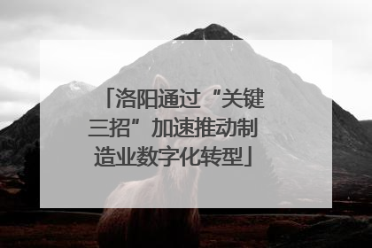 洛阳通过“关键三招”加速推动制造业数字化转型