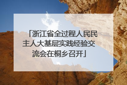 浙江省全过程人民民主人大基层实践经验交流会在桐乡召开
