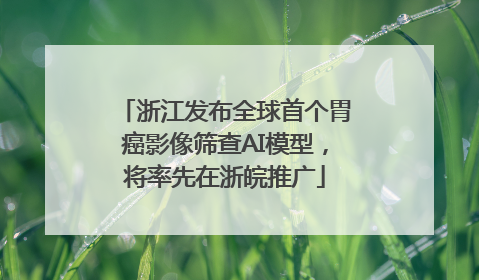 浙江发布全球首个胃癌影像筛查AI模型，将率先在浙皖推广
