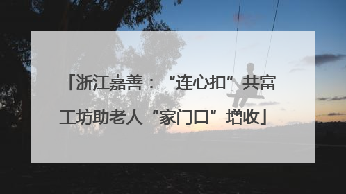 浙江嘉善：“连心扣”共富工坊助老人“家门口”增收