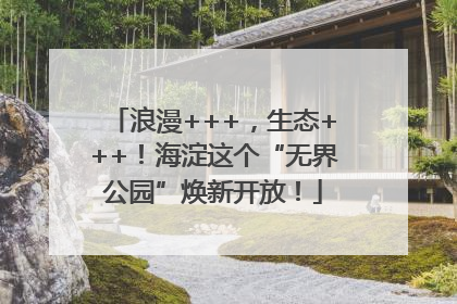 浪漫+++，生态+++！海淀这个“无界公园”焕新开放！