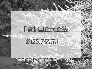 渝浙国企民企签约25.7亿元