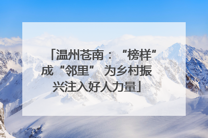 温州苍南：“榜样”成“邻里” 为乡村振兴注入好人力量