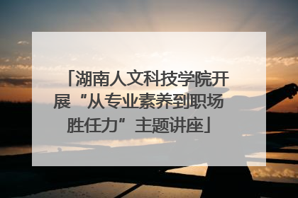 湖南人文科技学院开展“从专业素养到职场胜任力”主题讲座