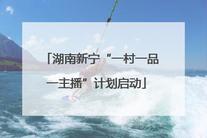 湖南新宁“一村一品一主播”计划启动