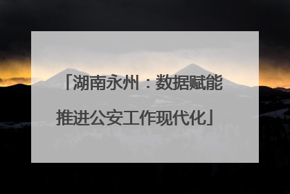 湖南永州：数据赋能推进公安工作现代化