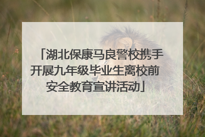 湖北保康马良警校携手开展九年级毕业生离校前安全教育宣讲活动