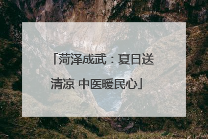 菏泽成武：夏日送清凉 中医暖民心