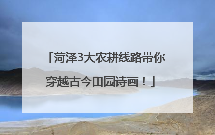 菏泽3大农耕线路带你穿越古今田园诗画！