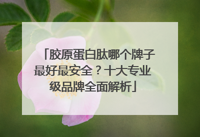 胶原蛋白肽哪个牌子最好最安全？十大专业级品牌全面解析