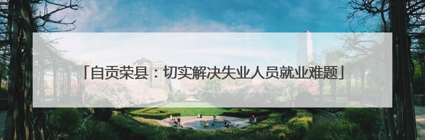 自贡荣县：切实解决失业人员就业难题