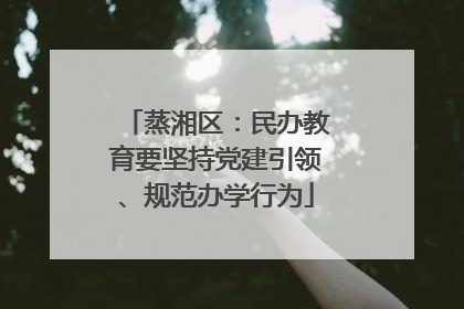 蒸湘区：民办教育要坚持党建引领、规范办学行为