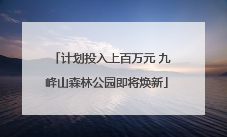计划投入上百万元 九峰山森林公园即将焕新