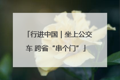 行进中国｜坐上公交车 跨省“串个门”