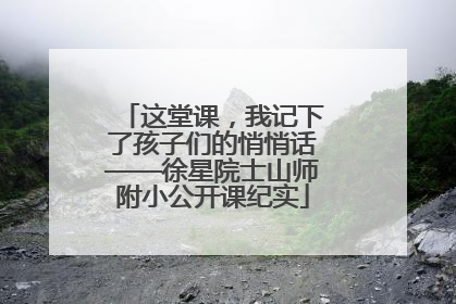 这堂课，我记下了孩子们的悄悄话——徐星院士山师附小公开课纪实