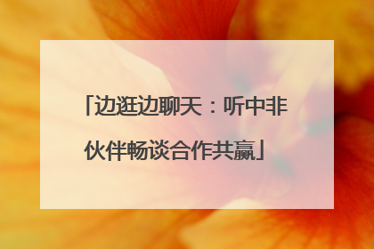 边逛边聊天：听中非伙伴畅谈合作共赢