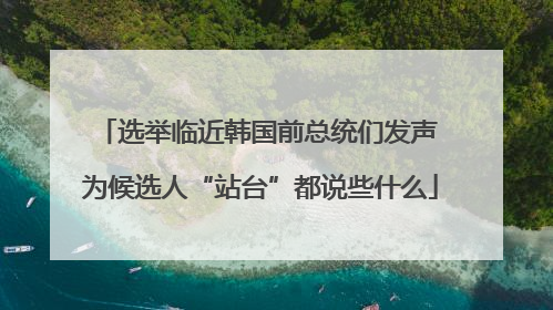 选举临近韩国前总统们发声 为候选人“站台”都说些什么