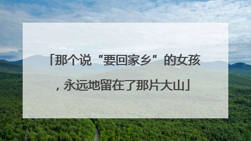 那个说“要回家乡”的女孩，永远地留在了那片大山