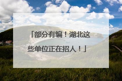 部分有编！湖北这些单位正在招人！