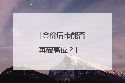 金价后市能否再破高位？