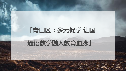 青山区：多元促学 让国通语教学融入教育血脉