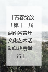 青春绽放！第十一届湖南省青年文化艺术活动总决赛举行
