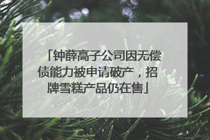 钟薛高子公司因无偿债能力被申请破产，招牌雪糕产品仍在售
