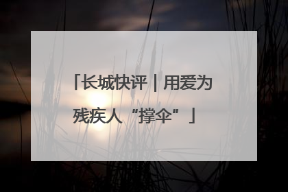 长城快评｜用爱为残疾人“撑伞”