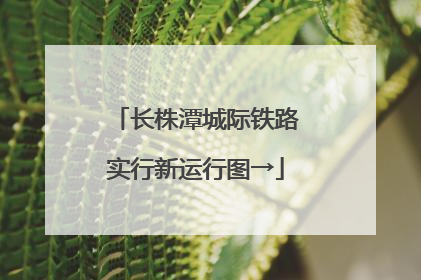 长株潭城际铁路实行新运行图→