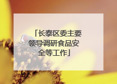 长泰区委主要领导调研食品安全等工作
