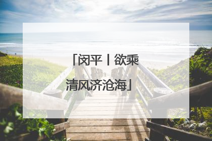 闵平丨欲乘清风济沧海