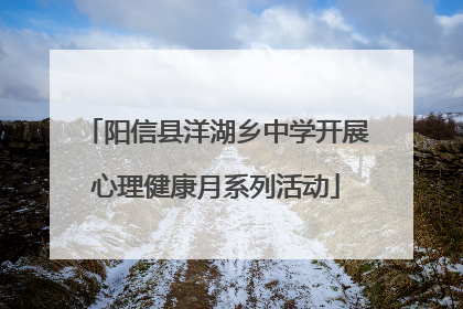 阳信县洋湖乡中学开展心理健康月系列活动