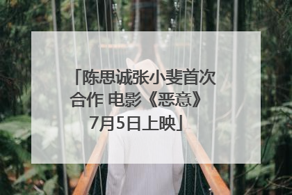 陈思诚张小斐首次合作 电影《恶意》7月5日上映
