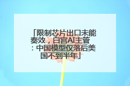 限制芯片出口未能奏效，白宫AI主管：中国模型仅落后美国不到半年