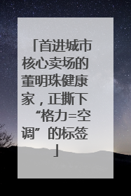 首进城市核心卖场的董明珠健康家，正撕下“格力=空调”的标签