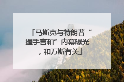 马斯克与特朗普“握手言和”内幕曝光，和万斯有关